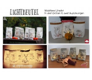 Stickserie ITH - Lichtbeutel Waldtiere LineArt
